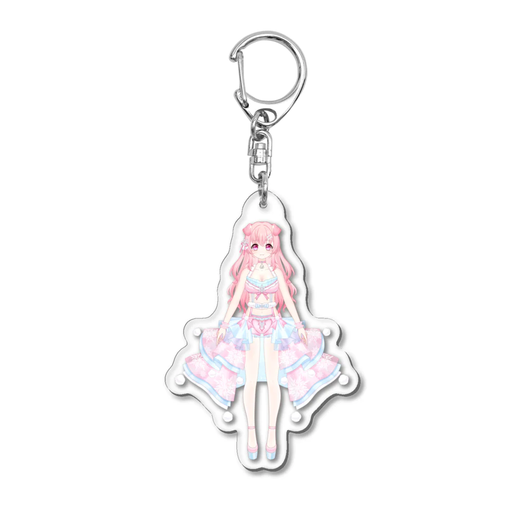 雪わんこ❄️Vliver🐶️🩵の雪わんこ（pink）アクキー Acrylic Key Chain