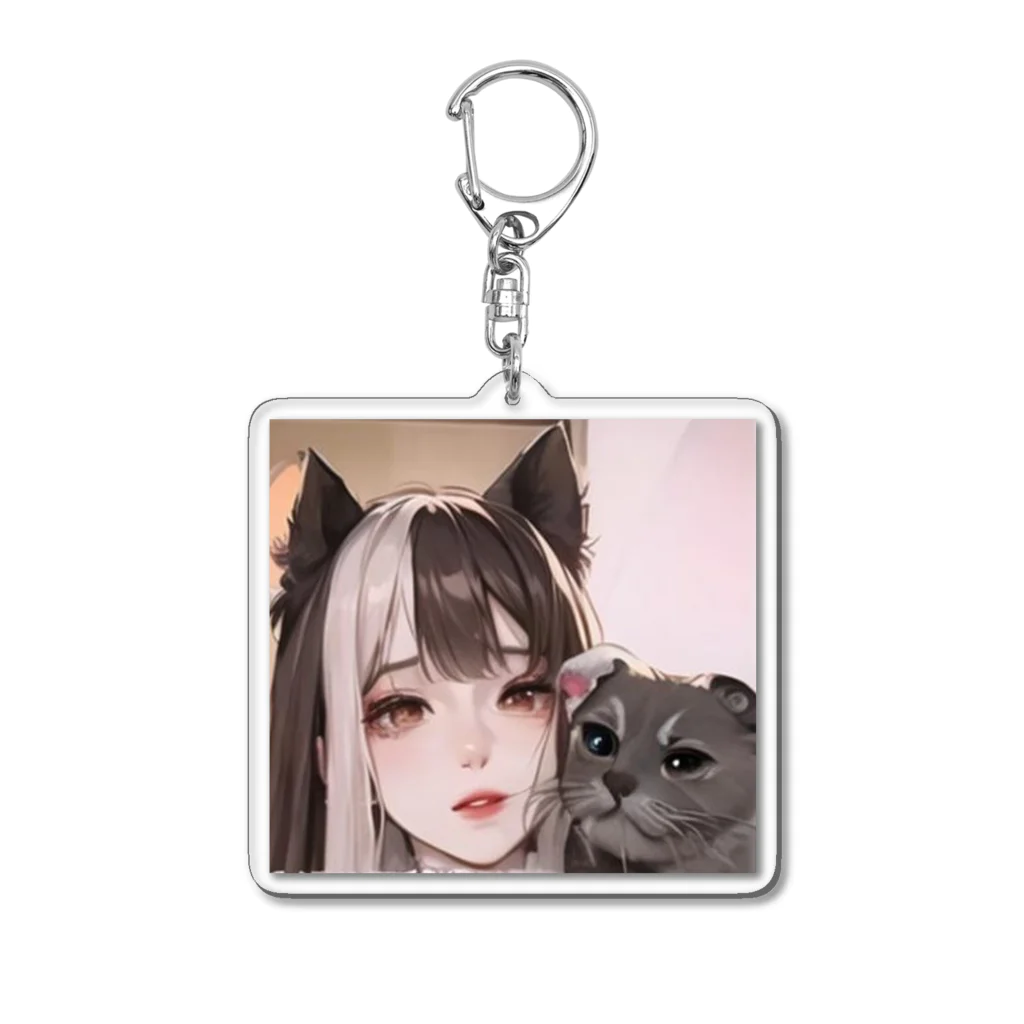 ラッキーLOVEの猫耳地雷っ娘2 Acrylic Key Chain