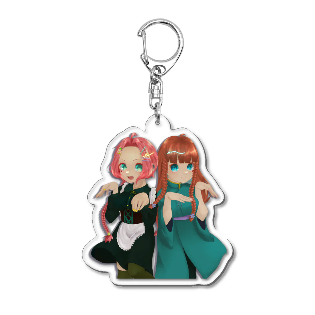 ユウカマ☆の半透冥途と想創姫 背景透過版 Acrylic Key Chain