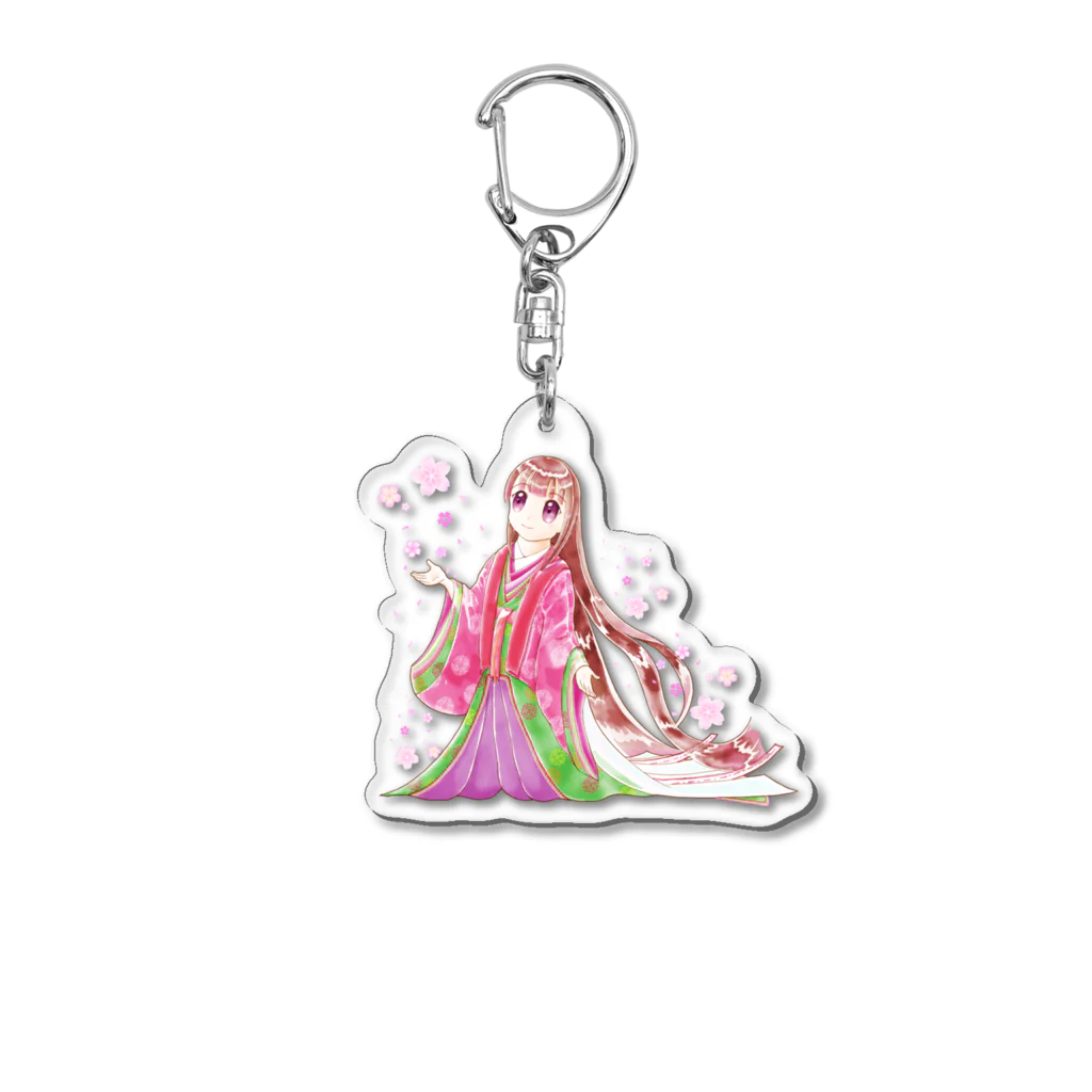 NyankoEngineの桜咲く十二単 Acrylic Key Chain