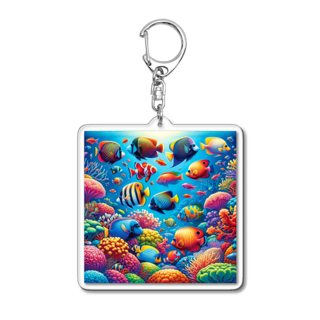 raio-nの熱帯の楽園 - 色鮮やかな魚の世界 Acrylic Key Chain