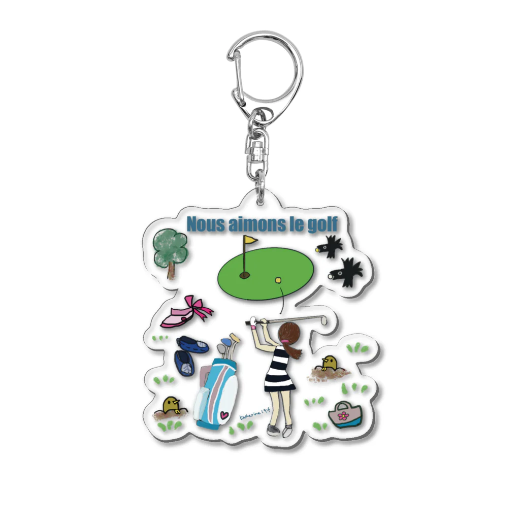 katherine194drawingのゴルフ好きなの Acrylic Key Chain