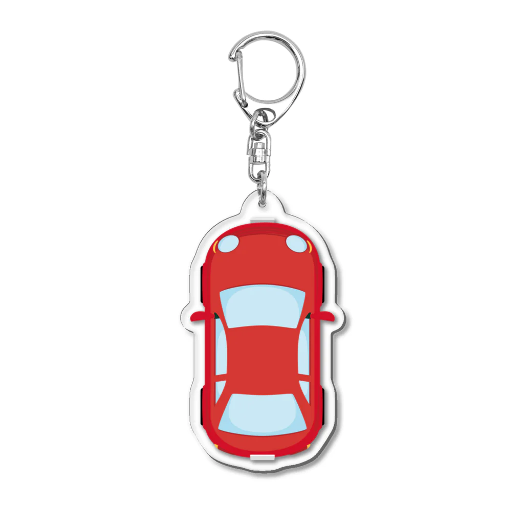 イラスト MONYAAT の車で遊ぼうオプション　赤C Acrylic Key Chain