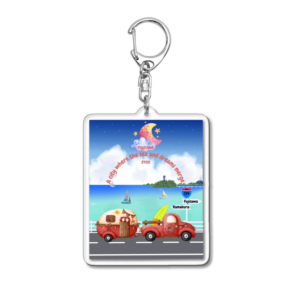 CyberArmadilloの湘南藤沢（2430）ナイトコレクション Acrylic Key Chain