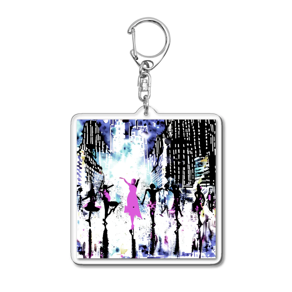 Moichi Designs Shop-2023のnew york dancer Acrylic Key Chain