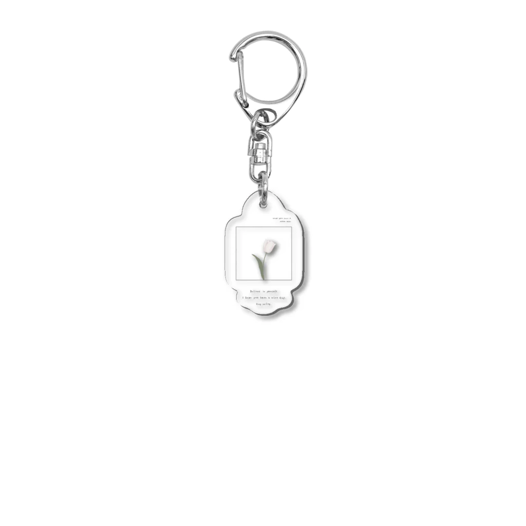 rilybiiのPowderpink tulip , Logoflame . Acrylic Key Chain