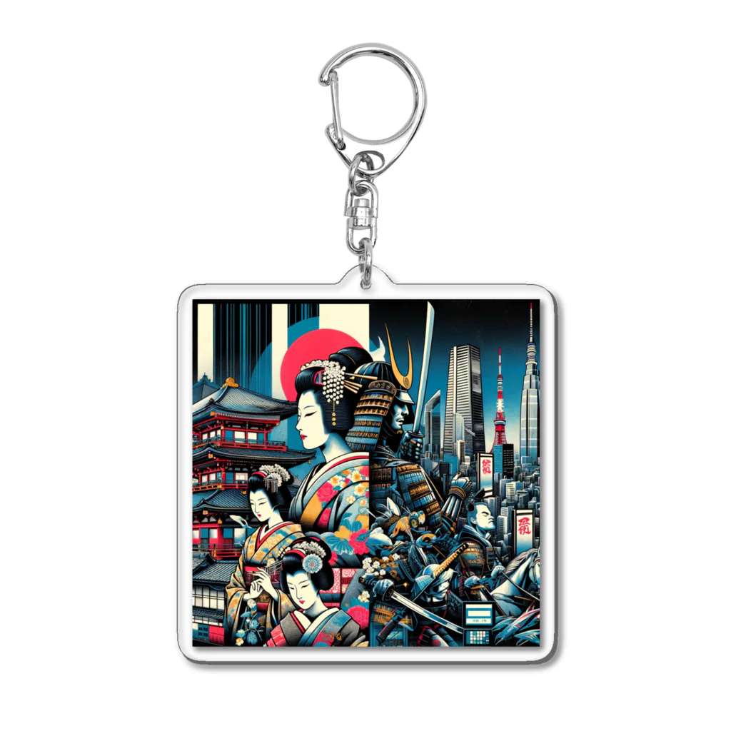 japantravelのThe Essence of Nippon: Tradition Meets Tomorrow Acrylic Key Chain