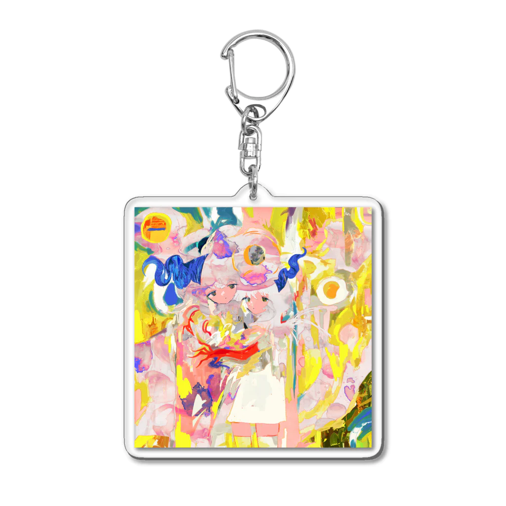 ドーナツ骨のみせの縁起の良い動物 Acrylic Key Chain