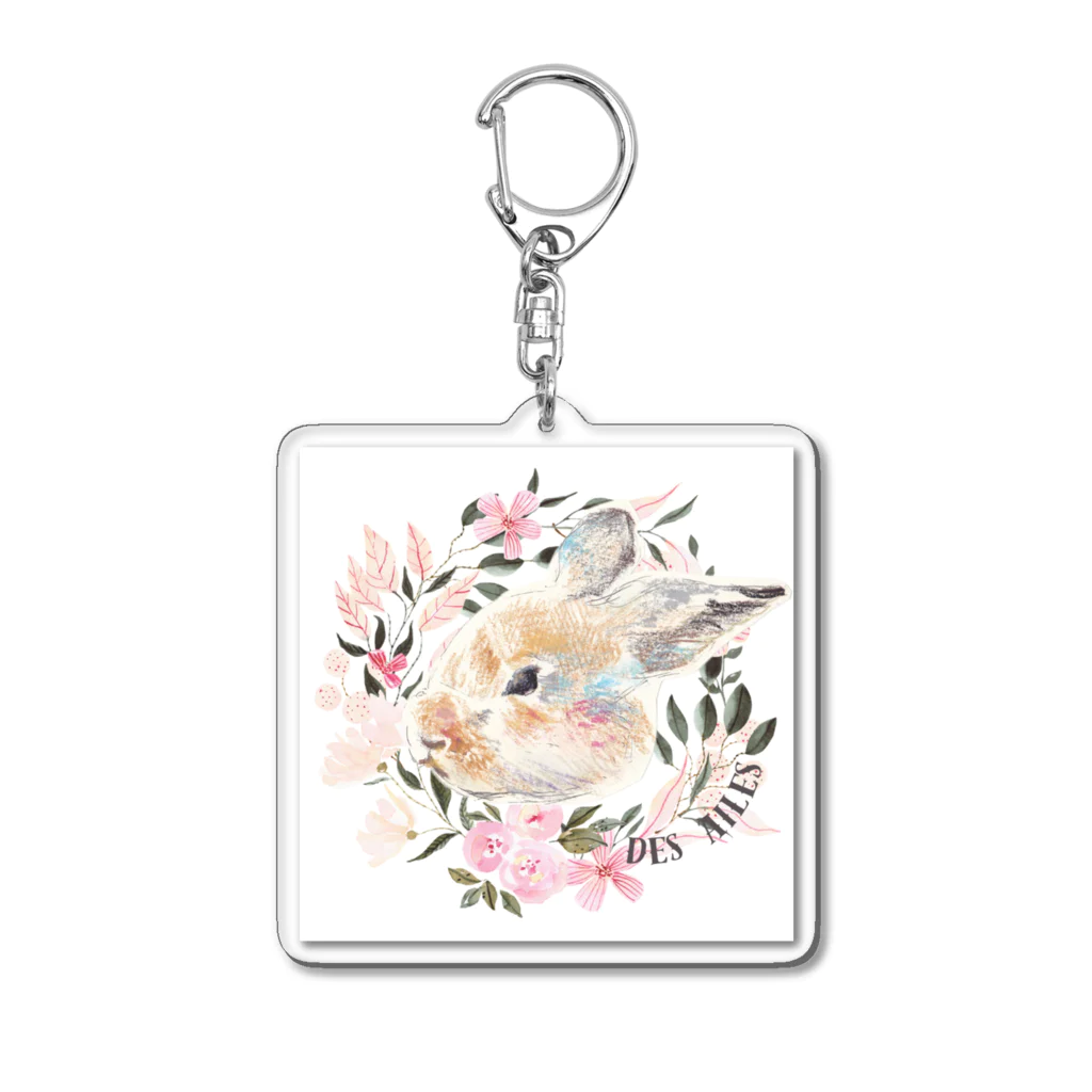 KOMARUの翼耳うさぎ Acrylic Key Chain