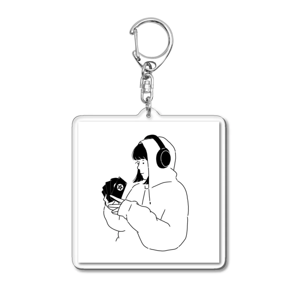 Ameri SHOP…🎧のヘッドホン女子（カード） Acrylic Key Chain