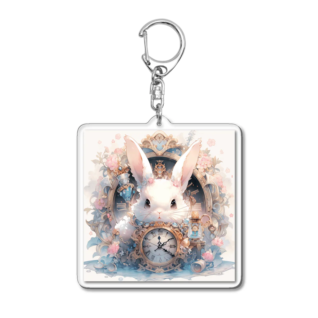 はなうさまほのうさぎと時計｡.:*･ﾟ Acrylic Key Chain