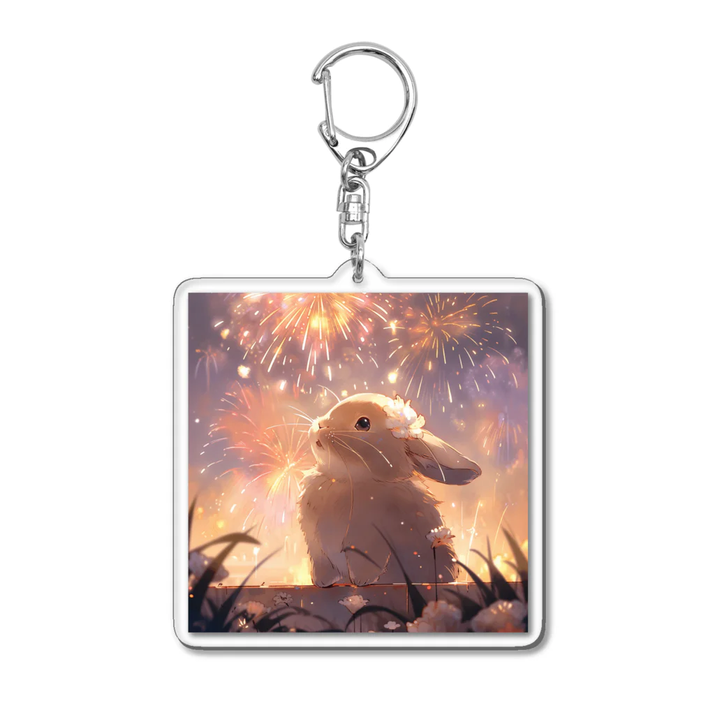 はなうさまほのうさぎと花火｡.:*･ﾟ Acrylic Key Chain