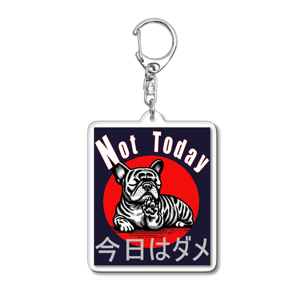 oortclouds shopの"Not Today."今日はダメ。のロゴ入りフレブルのイラストです。 アクリルキーホルダー