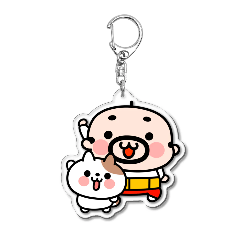 おやじ君【公式】のおやじ君と猫のネコ太 Acrylic Key Chain