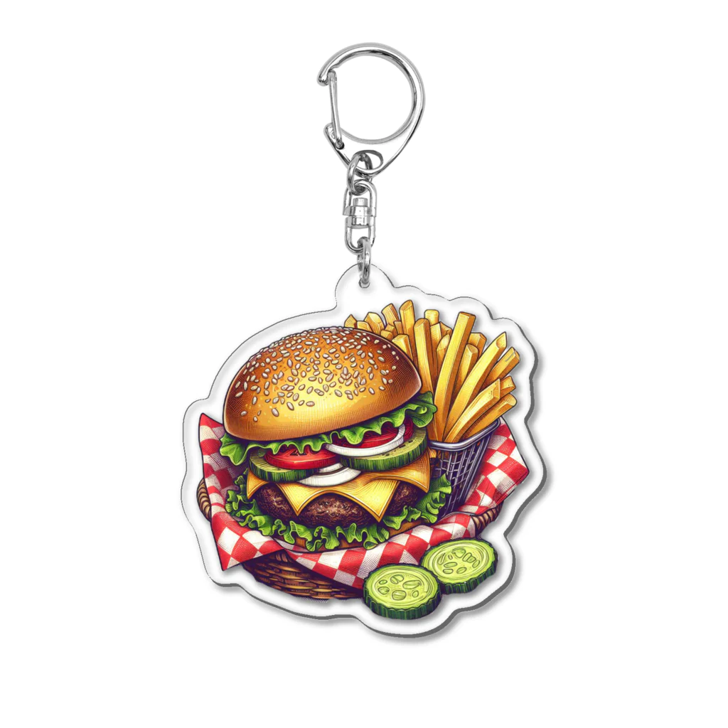 pitaco-landのチーズバーガーセット Acrylic Key Chain