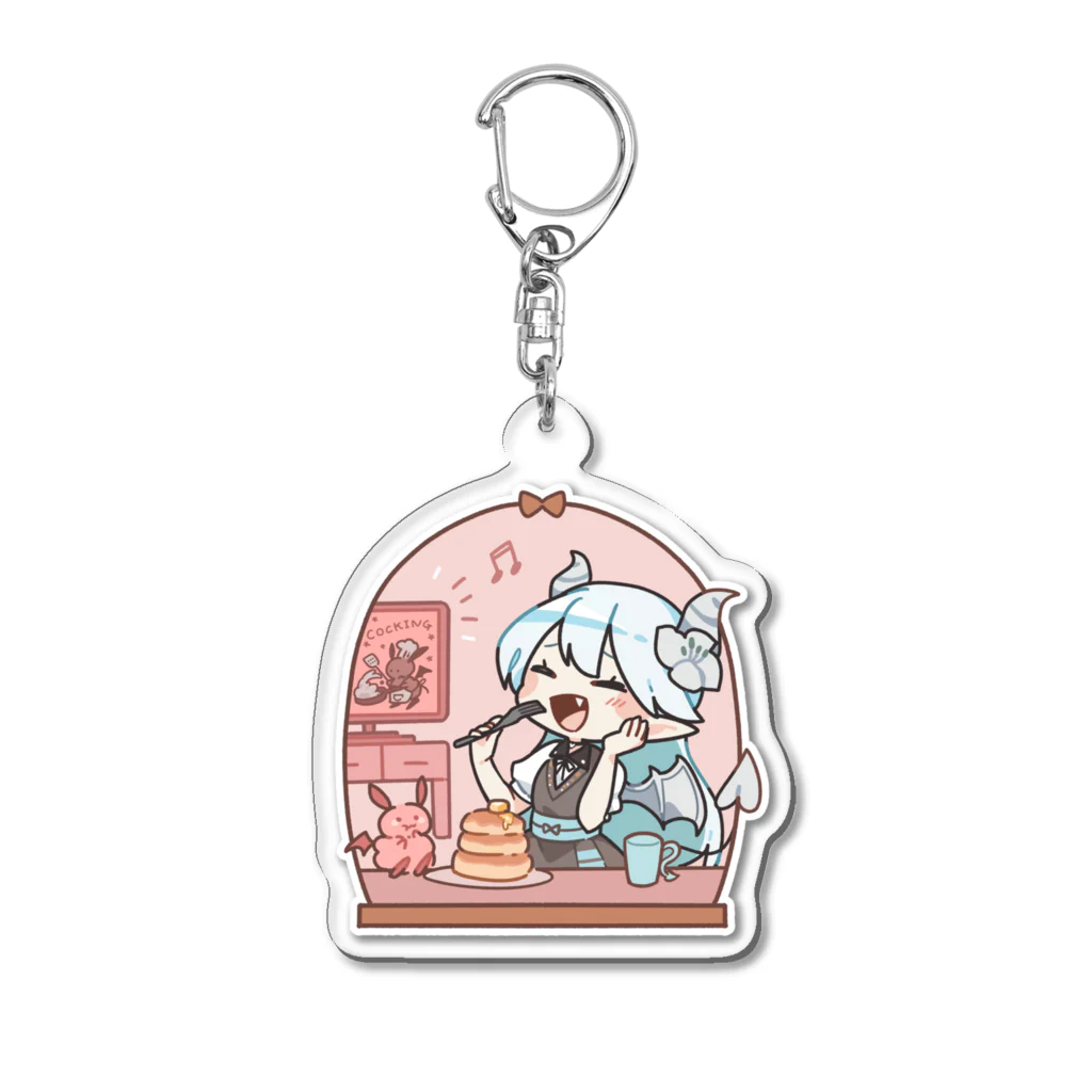 しろあくまショップのもぐもぐしろあくま Acrylic Key Chain