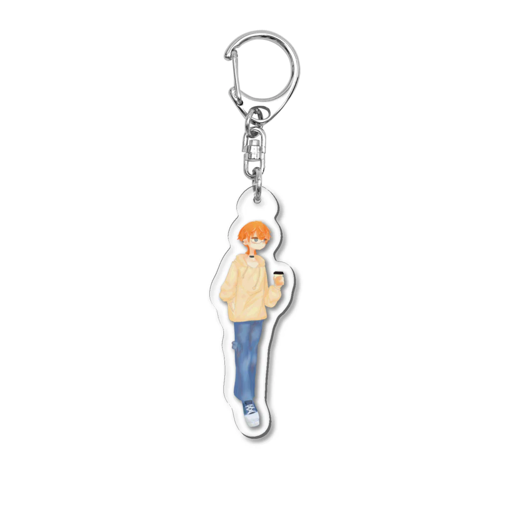 前後歩のコーヒー飲み飲みあゆむくん Acrylic Key Chain