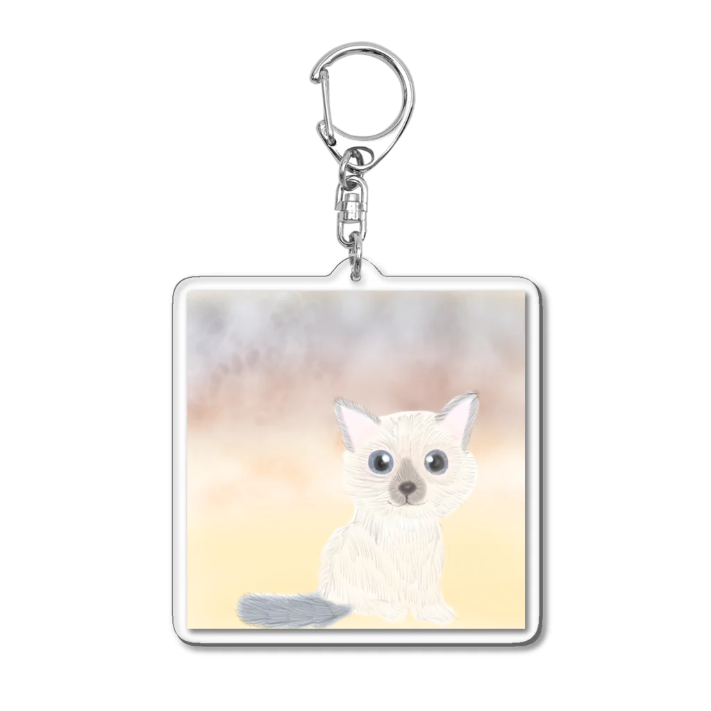 どうぶつ🐾のお店の夕景とねこ Acrylic Key Chain