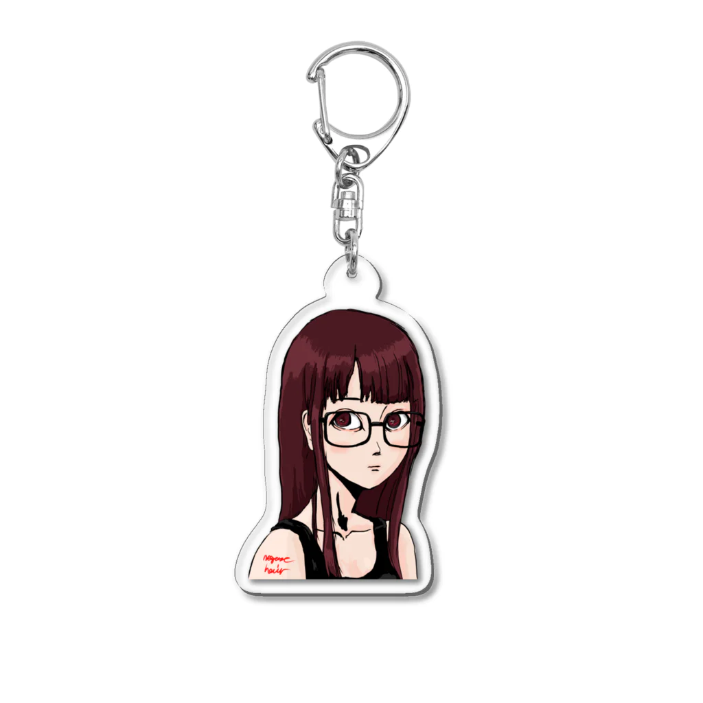 negusehairの眼鏡女子 Acrylic Key Chain