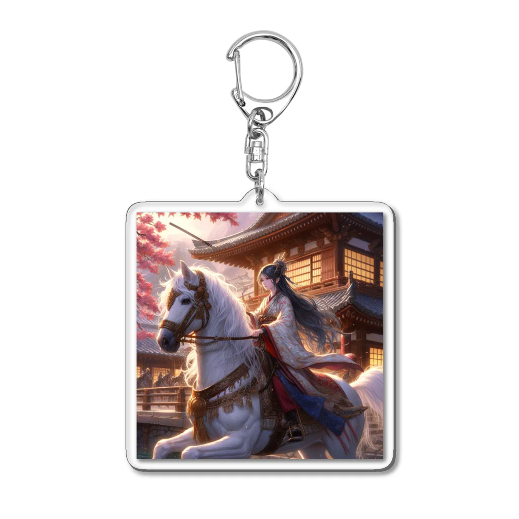 猫好き Japanのゲームイラスト風デザイン Acrylic Key Chain