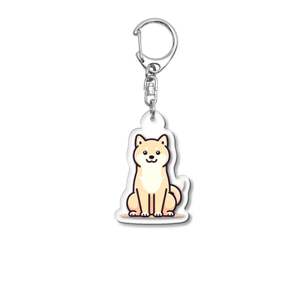 WANnyanDesign 犬猫イラストレーターの柴犬２（チョコン） Acrylic Key Chain