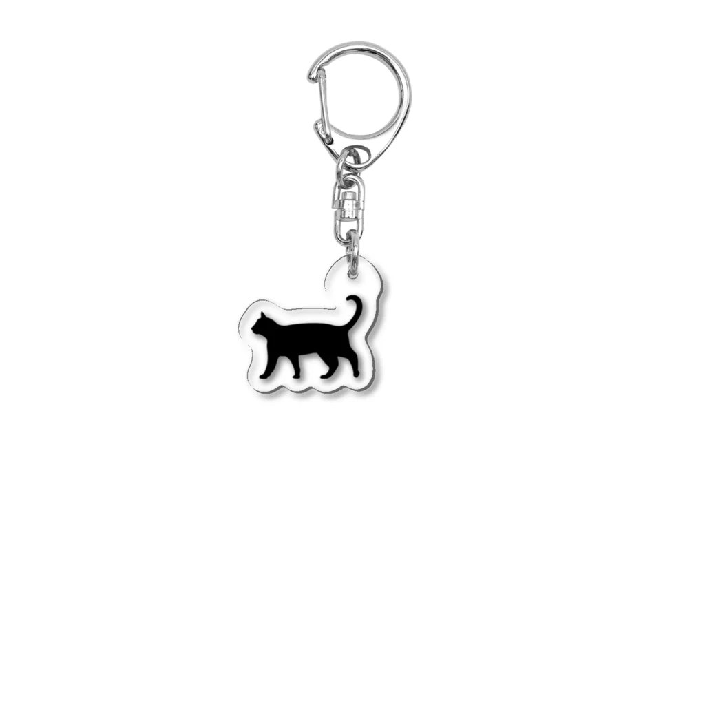 Teatime ティータイムの黒猫は見ていた　ねこ Acrylic Key Chain