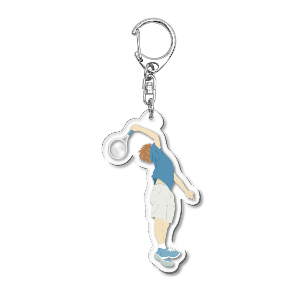 mechaのTennisをする男性　3 Acrylic Key Chain