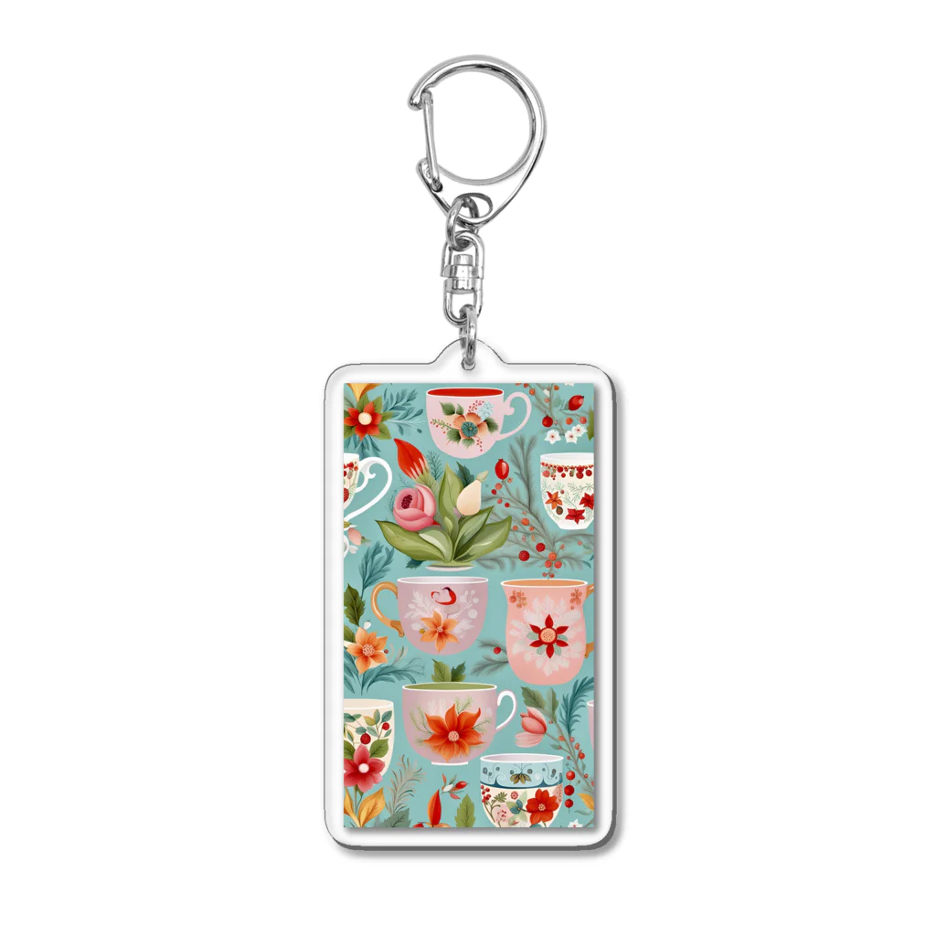 (っ◔◡◔)っ ♥ Le Petit Trésor ♥の花の詩カップ(The Flower Poetry Cup) Acrylic Key Chain