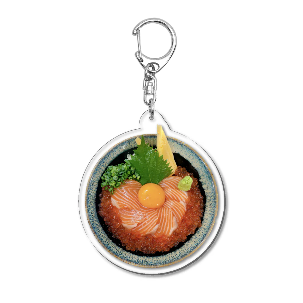 ぷりぷり飯店ヌーイーのぷりぷりサーモンいくら丼 Acrylic Key Chain