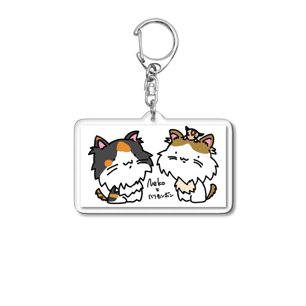 猫とハリセンボン🚗車中泊の旅の猫ハリ家の主役達 Acrylic Key Chain