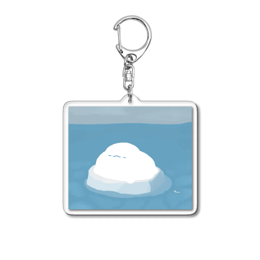 にこにこしろいるか市場 suzuri支店の氷の上のしろいるか Acrylic Key Chain