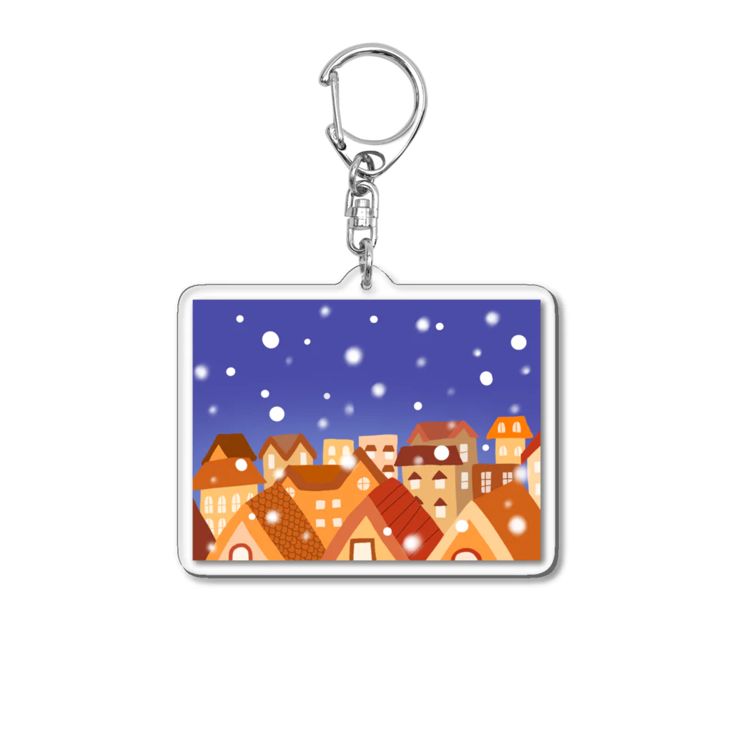 greentea_0707の雪の降る夜　 Acrylic Key Chain