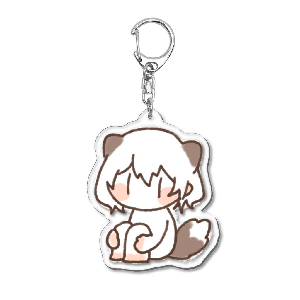 BIS #B4g_shopのミニマルたぬき-体育座り Acrylic Key Chain