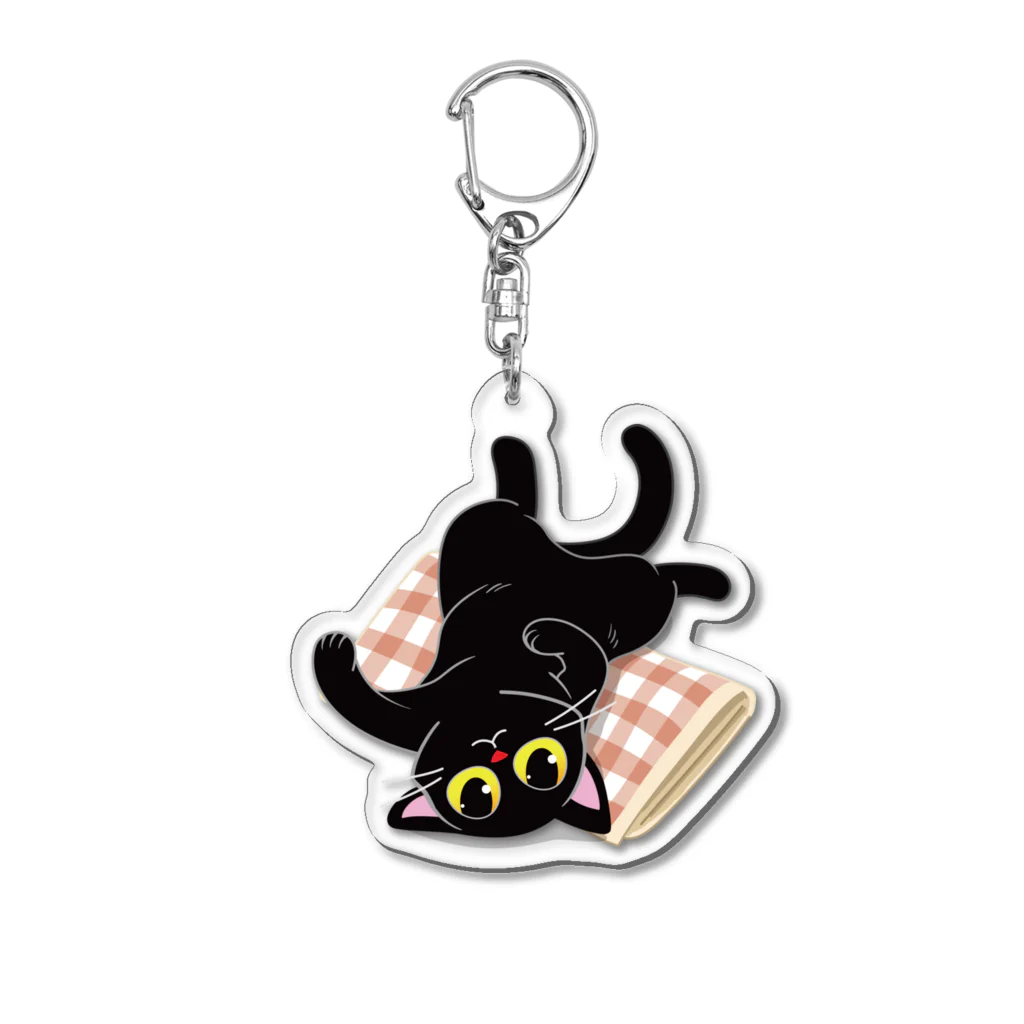 AckeeWolf Art Shopの寝転がるヘソ天ねこ Acrylic Key Chain