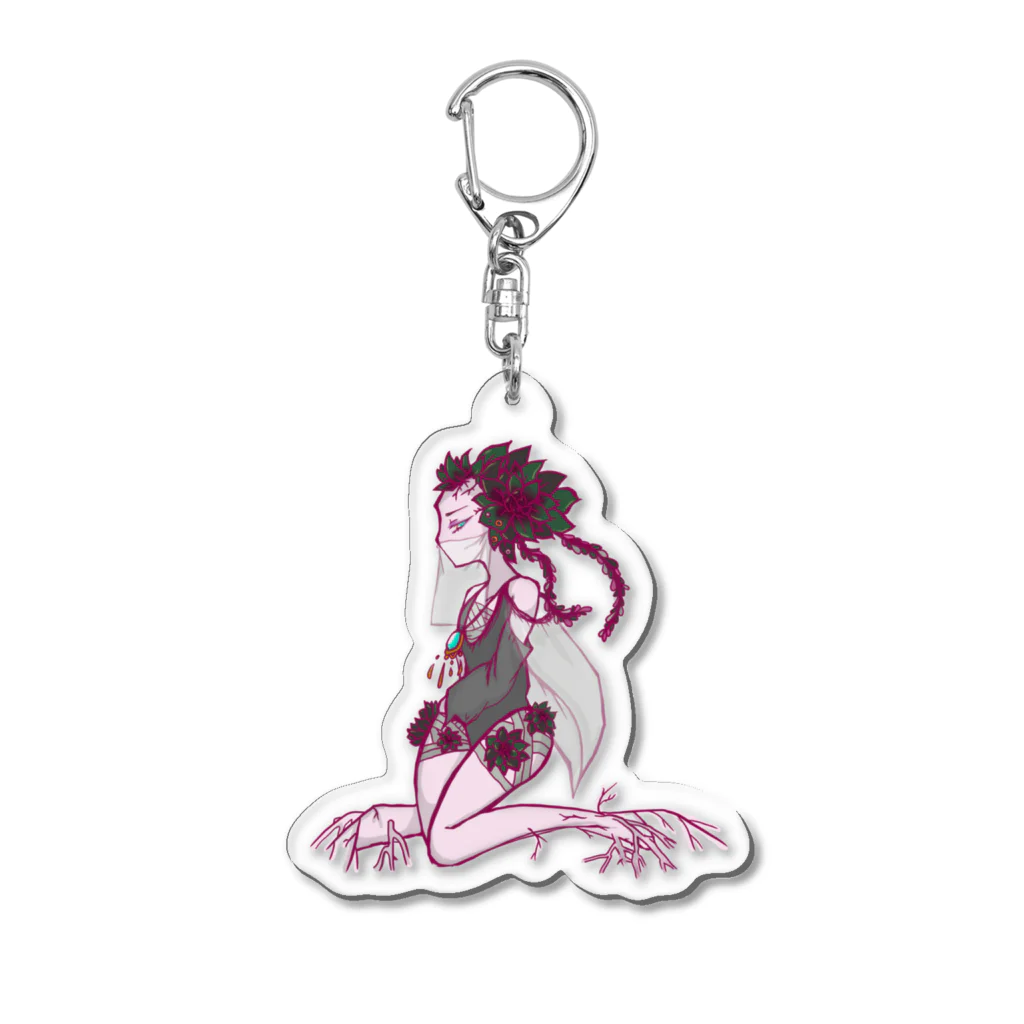 Succulents-Metamorphoseのブラックマンバちゃん Acrylic Key Chain