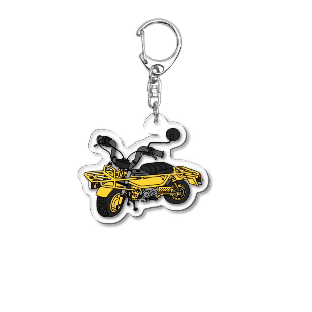 はばたきのトラックみたいな黄色いバイク Acrylic Key Chain