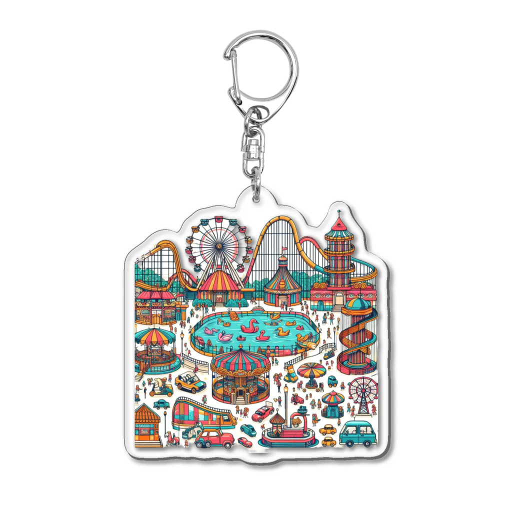 ぴくちゃー55の楽しい遊園地 Acrylic Key Chain