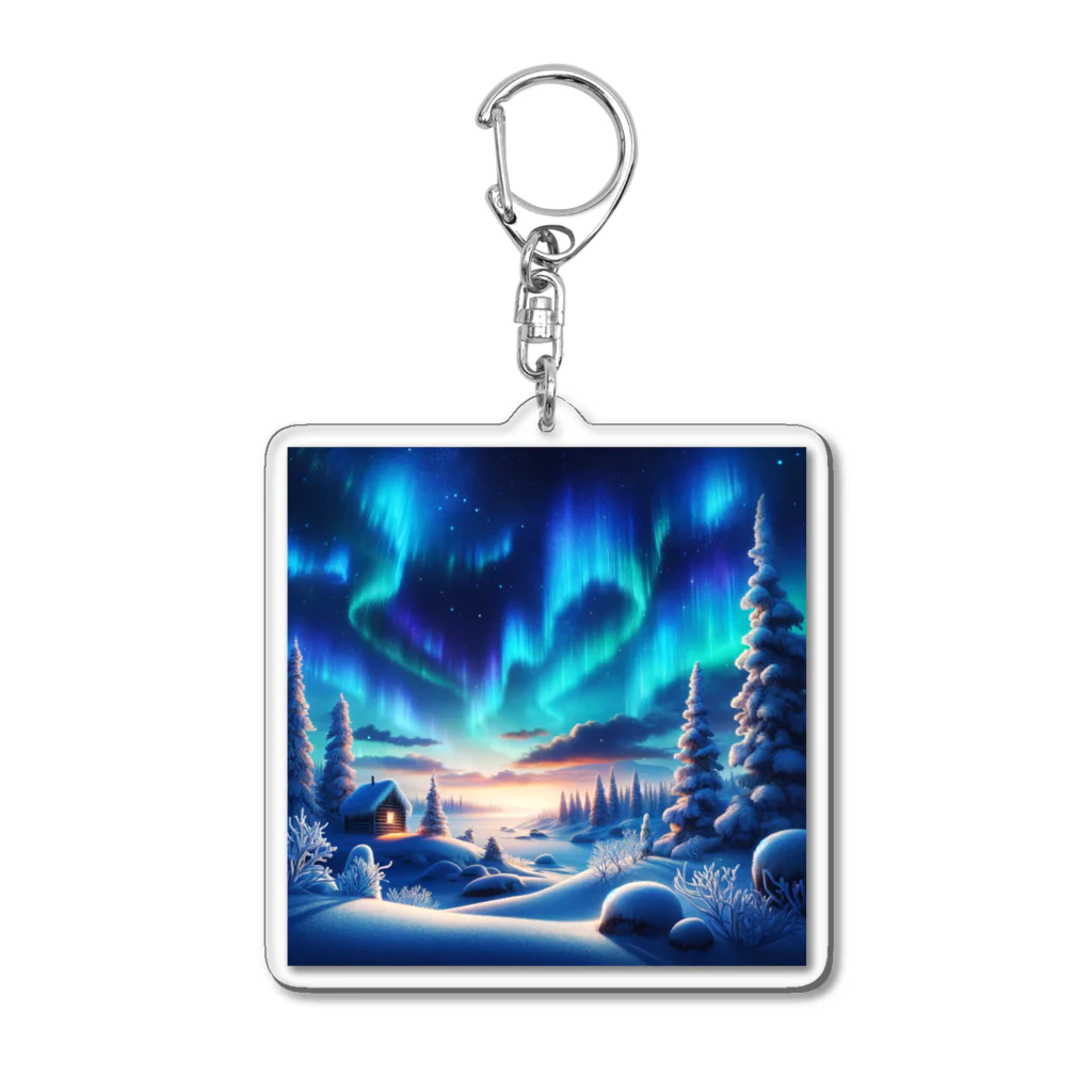 すずらん24のオーロラのある風景 Acrylic Key Chain