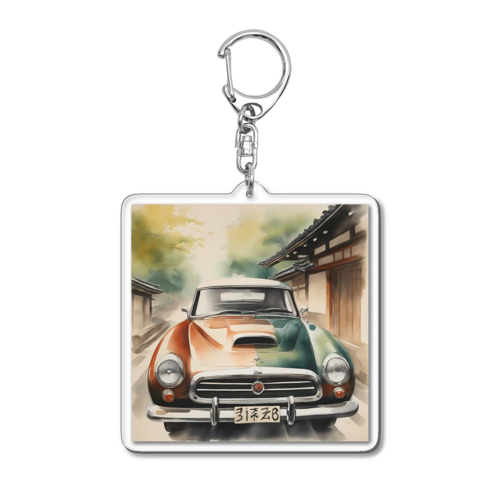 happiness_shopのレトロで魅力的な自動車 Acrylic Key Chain