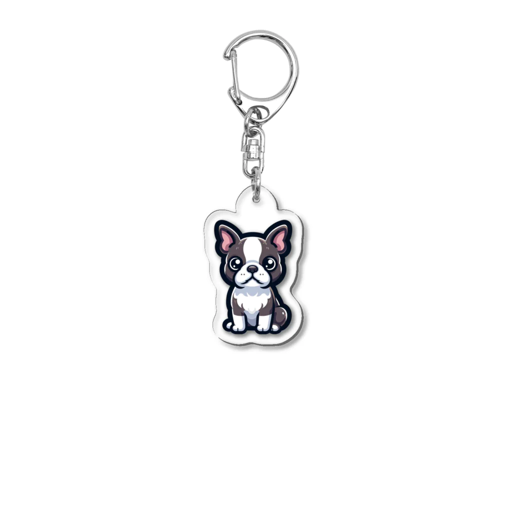 Kawaii あにまるこれくしょんのボストン・テリア【かわいい動物たち】 Acrylic Key Chain