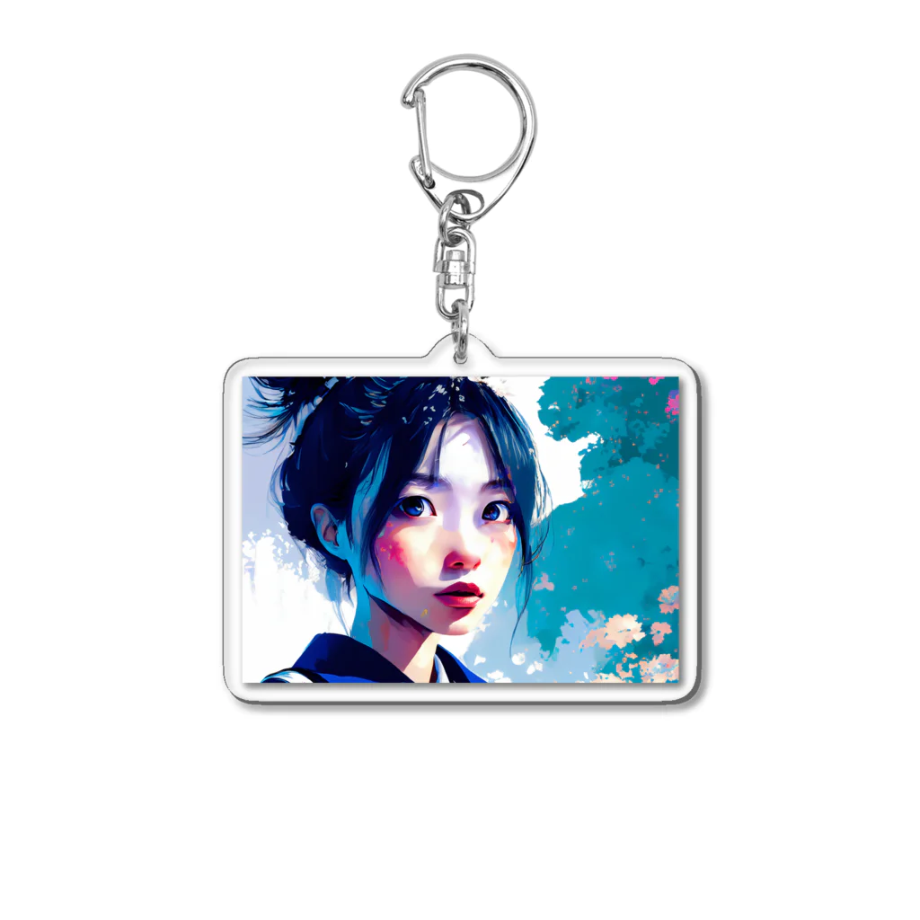 dou-douのblue girl Acrylic Key Chain