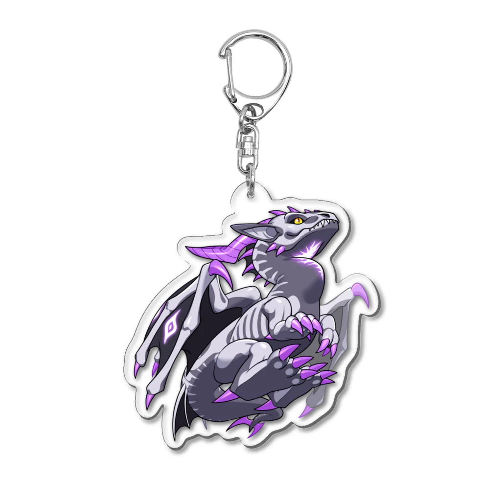 menrui_alphaの骨模様のドラゴン Acrylic Key Chain