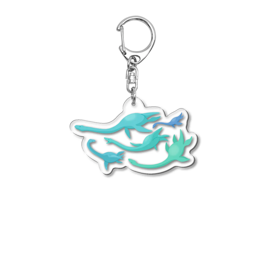 ひぐのエラスモサウルスの群れ Acrylic Key Chain