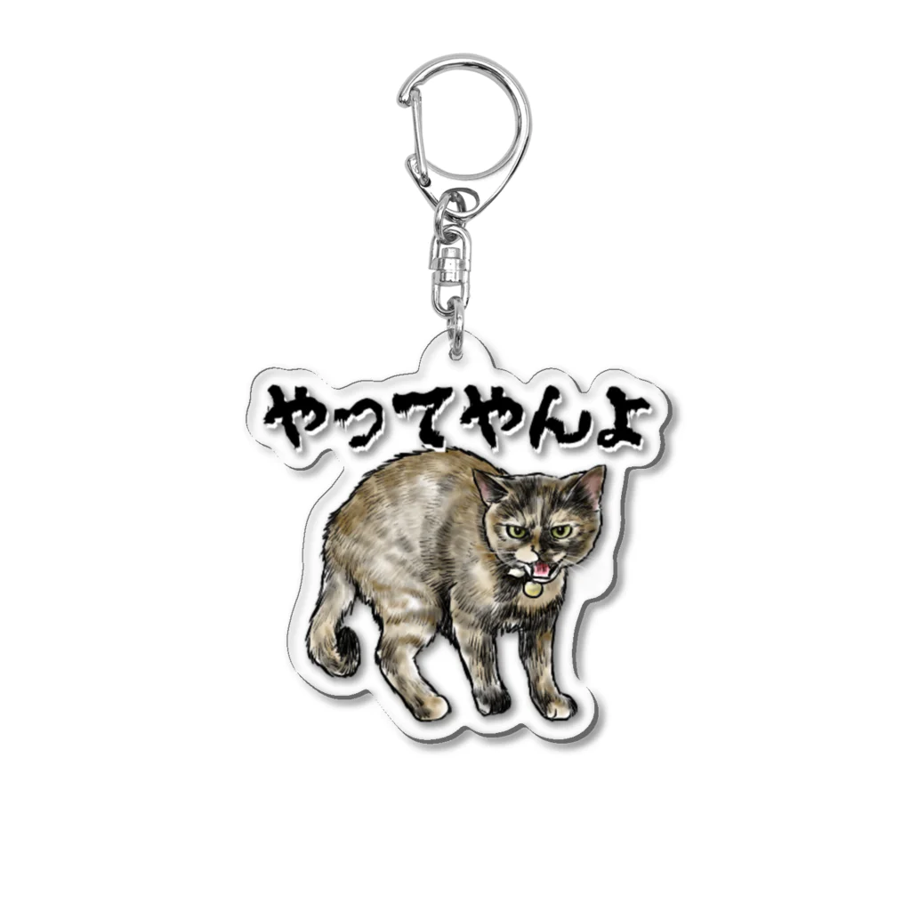 ayatoraのサビ猫のやんのかステップ Acrylic Key Chain