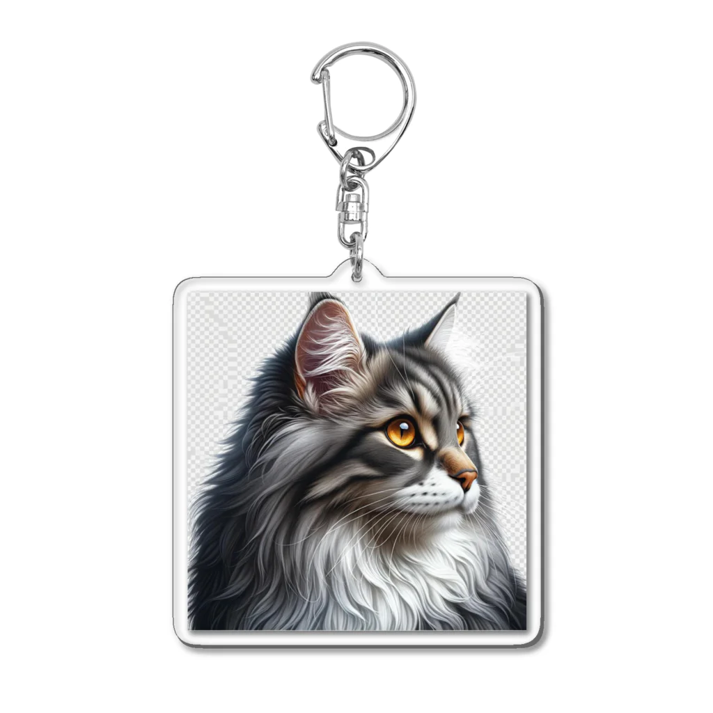動物大好きのノルウェージャンフォレストキャット　猫 Acrylic Key Chain