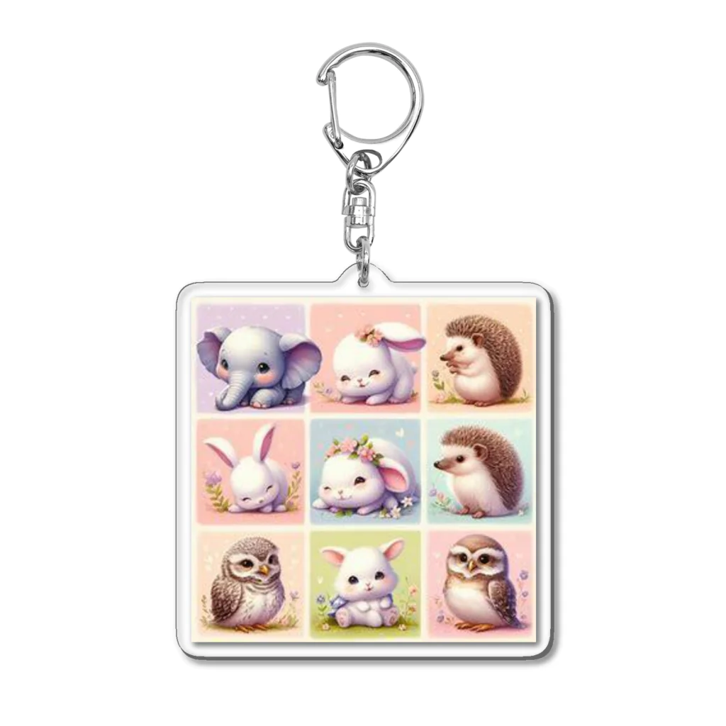 morito-suzuriのもりのなかまたち Acrylic Key Chain