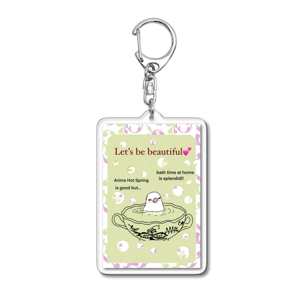 kei-tachibanaのぴーこちゃんのバスタイム Acrylic Key Chain