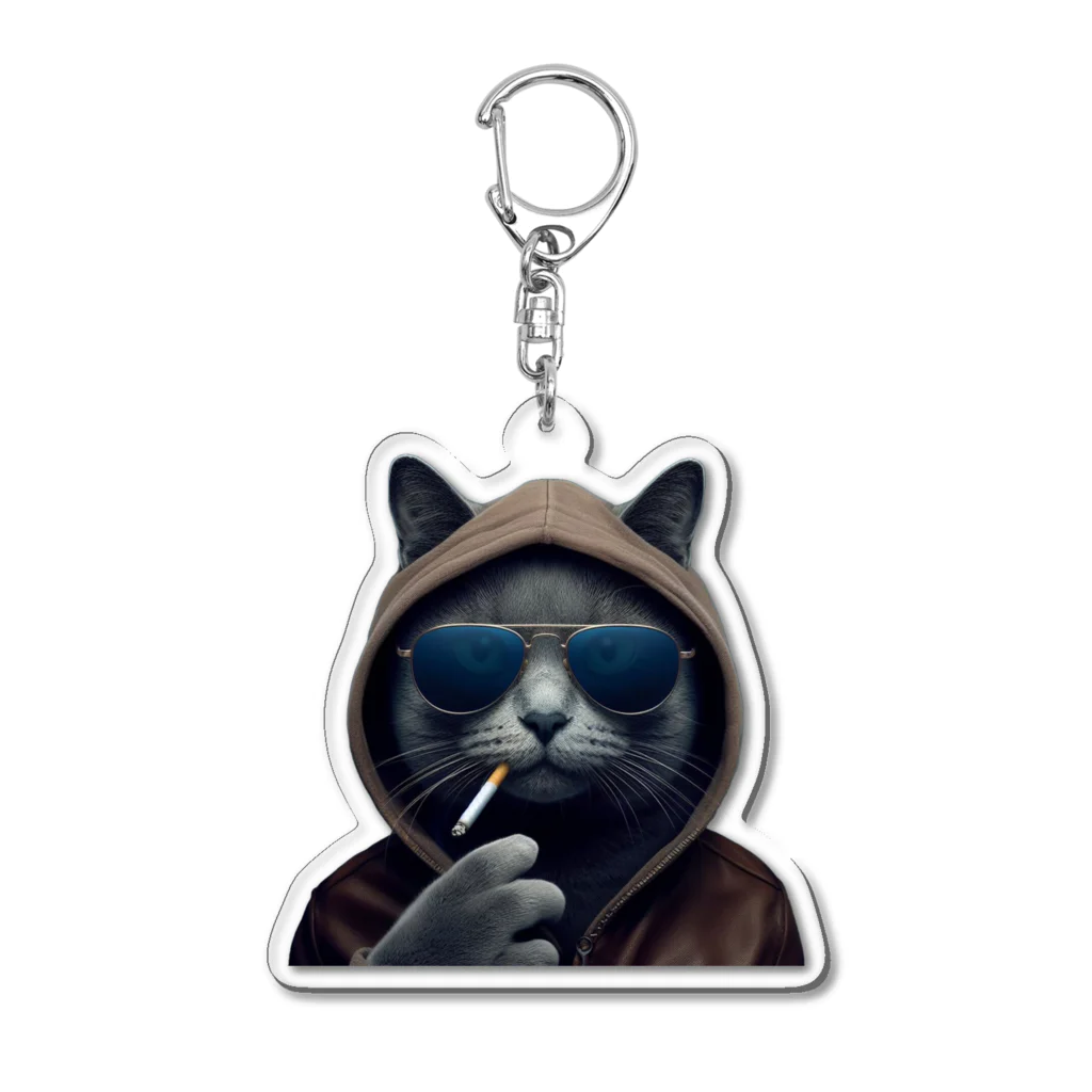 Anarchy-Attic！のSmoking Cat Acrylic Key Chain