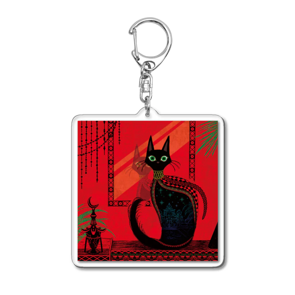 Lipsum_sapporoのエキゾチックな黒猫 Acrylic Key Chain