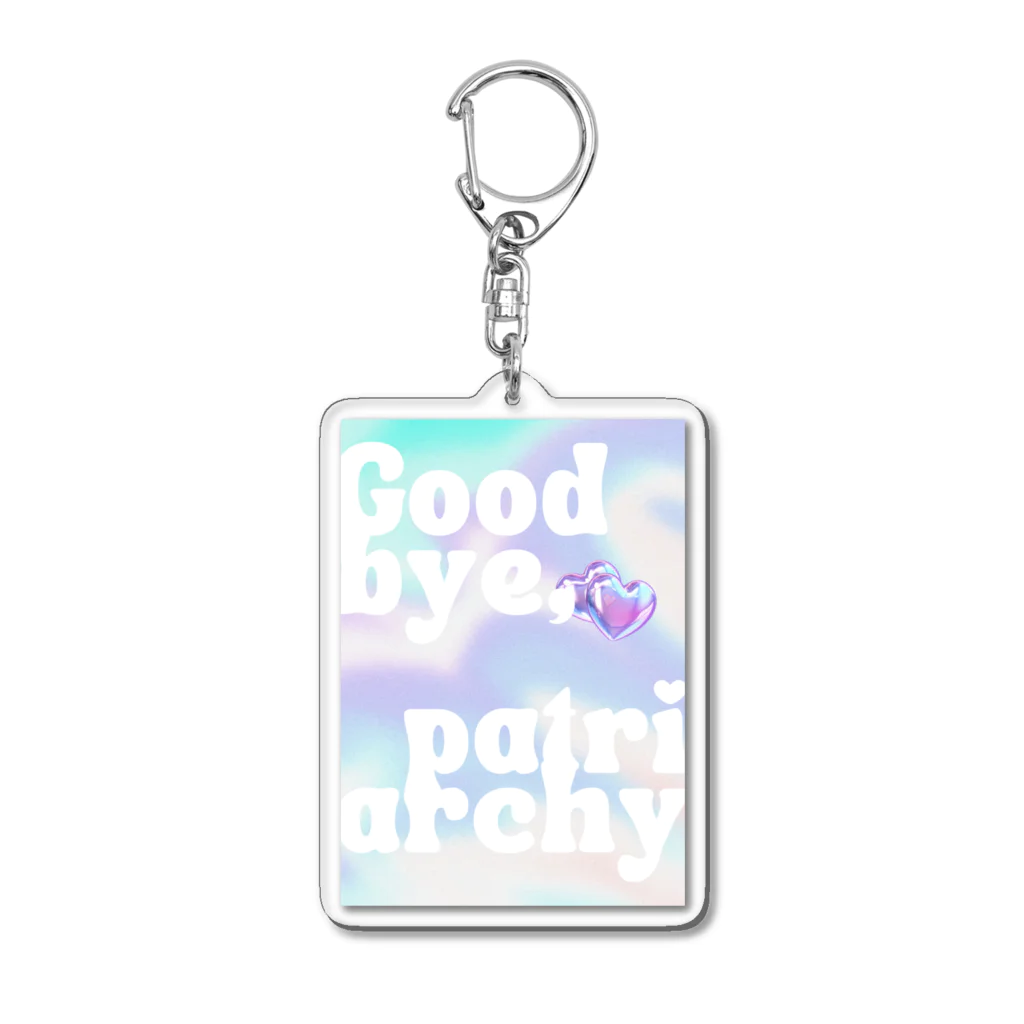 Tokyo feminist galのGood bye, patriarchy - marble purple Acrylic Key Chain